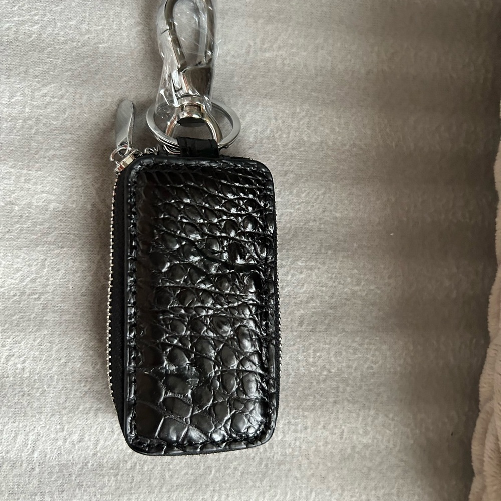 Black Crocodile skin Key Holder